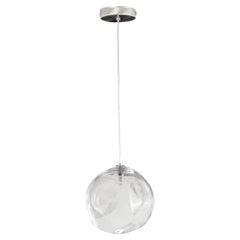Artistic Suspension 1 Light, Sphere Clear Murano Glass Desafinado by Multiforme