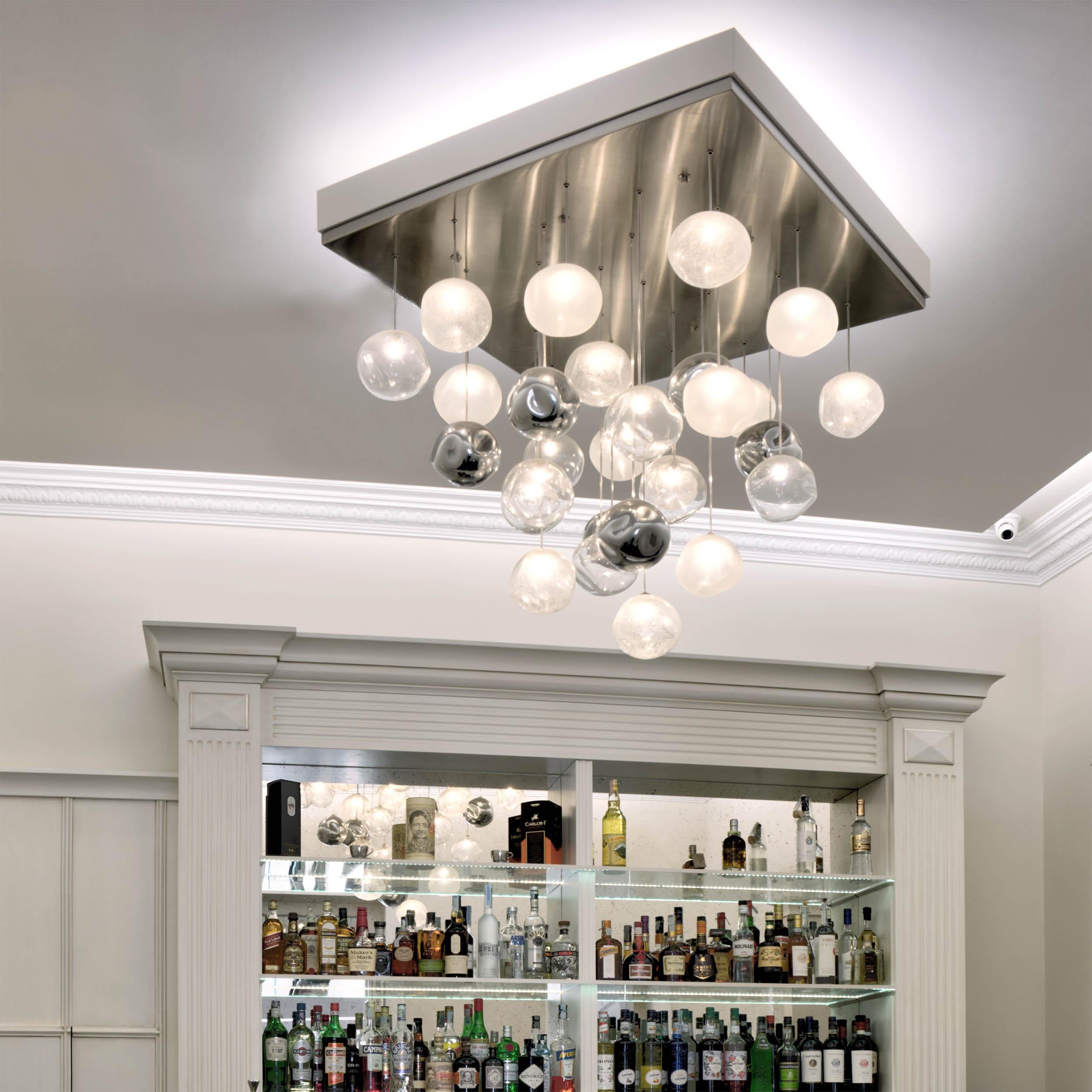 Sospensione artistica a 1 luce, sfera in vetro di Murano oro Desafinado by Multiforme in vendita 1