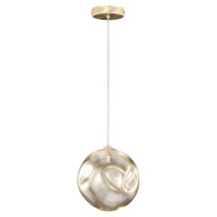 Artistic suspension 1 light, sphere gold Murano glass Desafinado by Multiforme