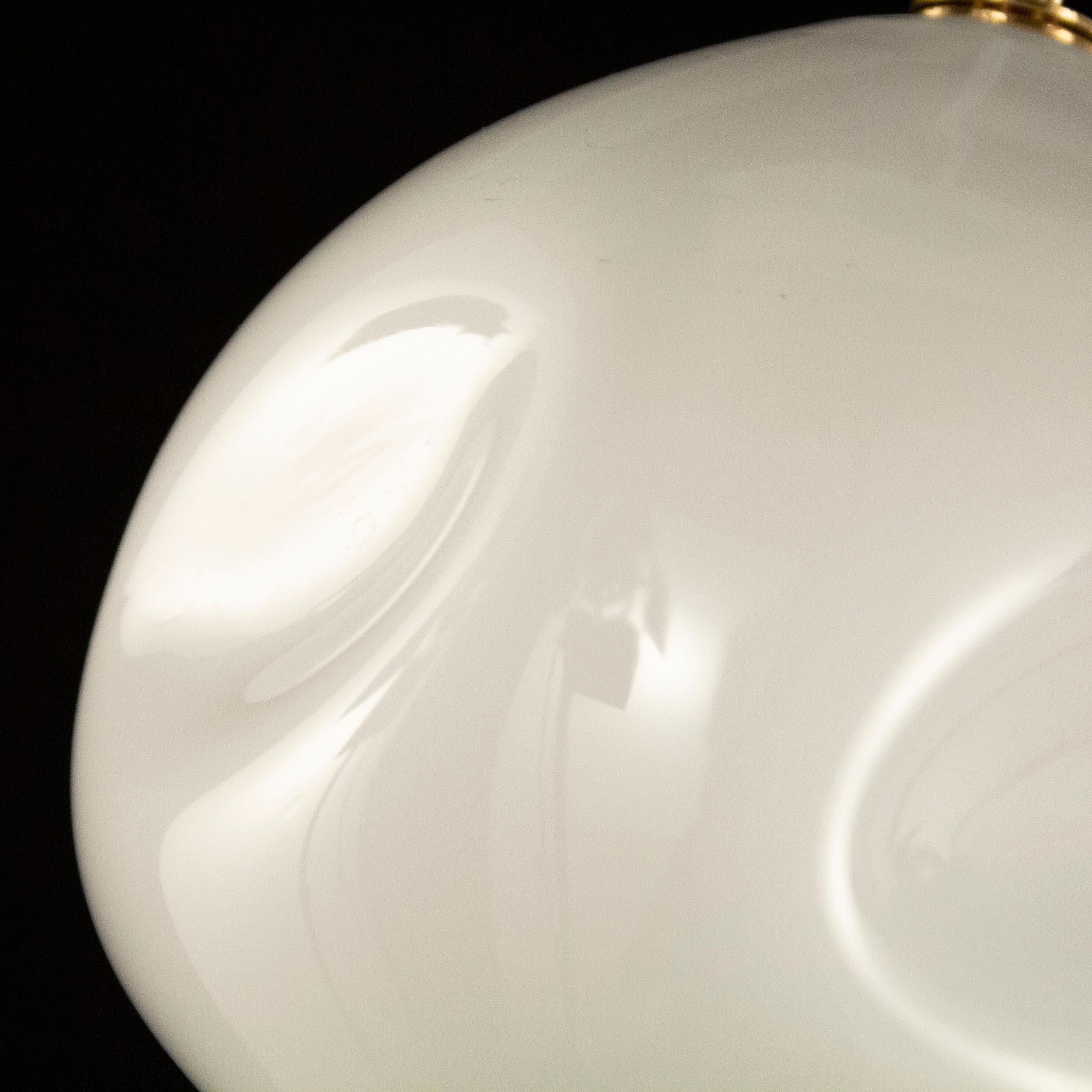 Other Artistic Suspension 1 Light, Sphere White Murano Glass Desafinado by Multiforme For Sale