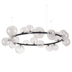 Lámpara de Suspensión Artistic Ring Esferas de Cristal de Murano Fijación Negra by Multiforme