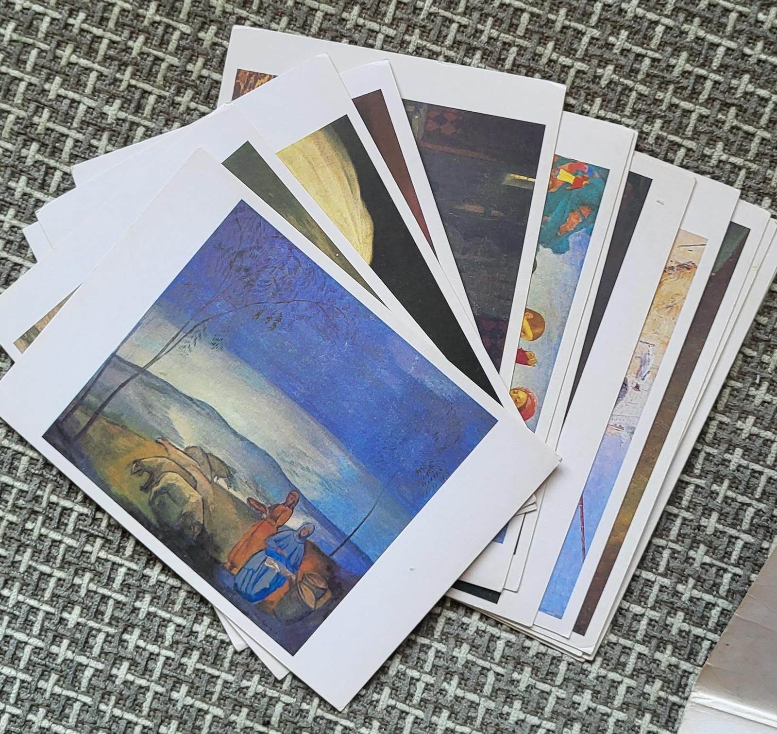 Step into the world of art with this extraordinary collection of vintage USSR postcards featuring masterpieces from the Tretiakov Gallery in Moscow. Dating back to circa 1981, these 14 postcards offer a glimpse into the prestigious art collection