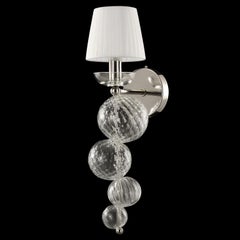 21st Century Artistic  sconce 1Light clear Murano Glass Lampshade, by Multiforme