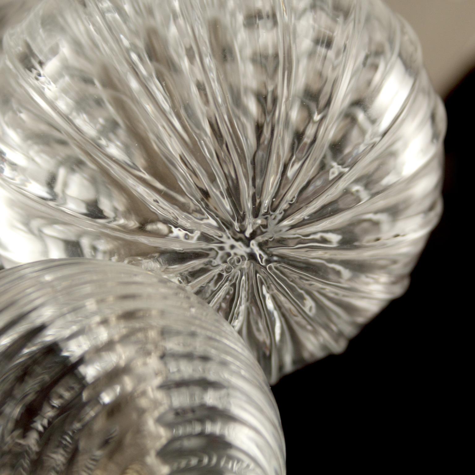 Altro Artistico del 21° secolo  Applique 1Light con paralume in vetro di Murano trasparente, di Multiforme in vendita