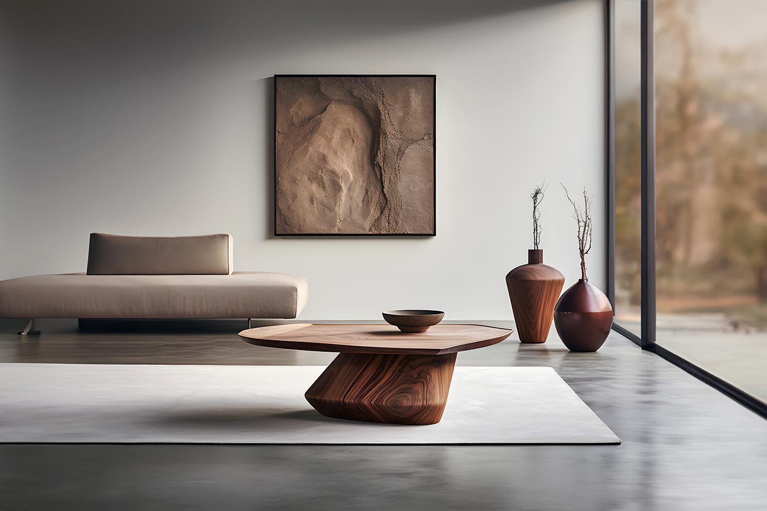 Mid-Century Modern Artistic Walnut Solace 32: Joel Escalona Masterpiece with Round Top For Sale