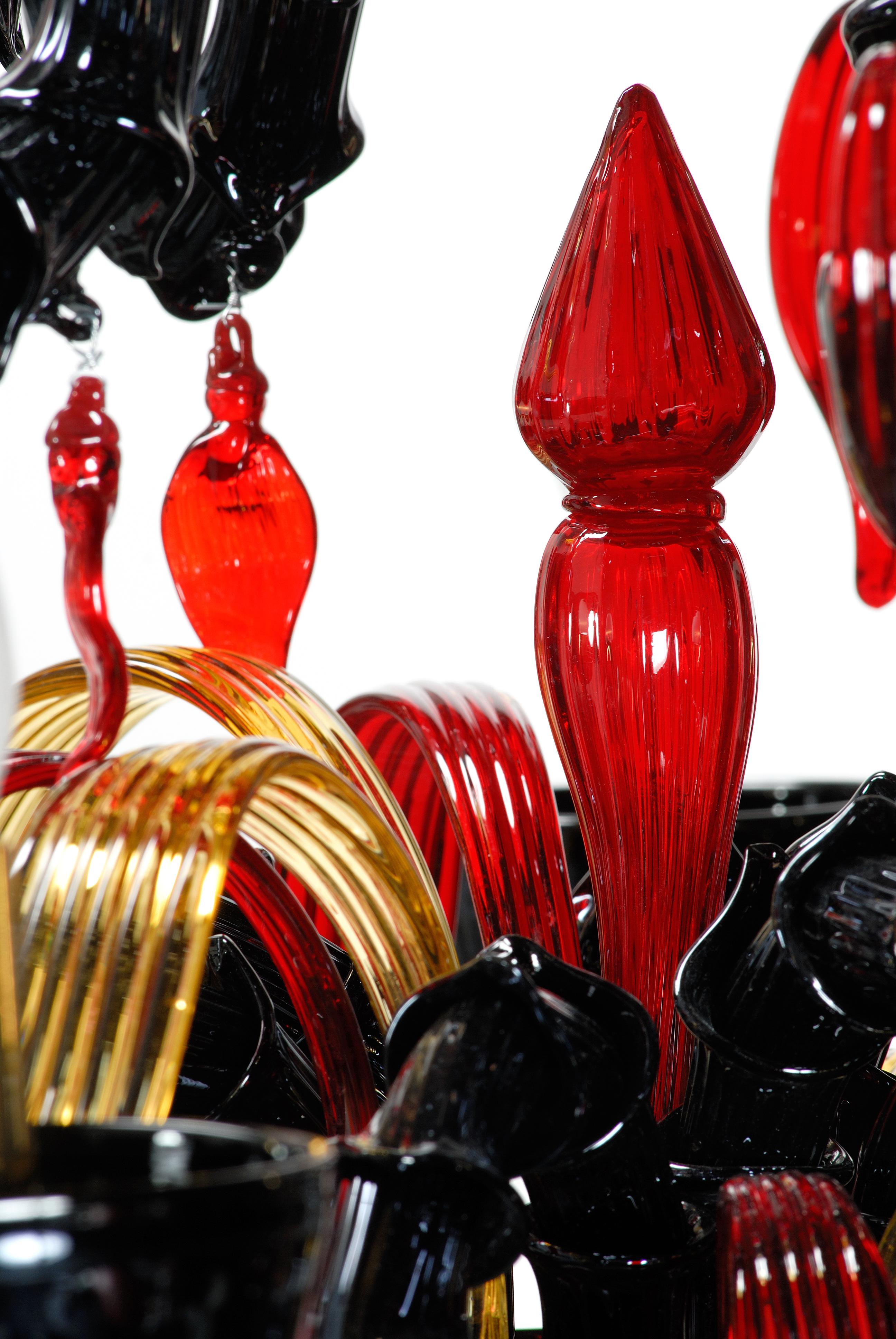 Italian Artistic Handmade Ca' Rezzonico Murano Glass Chandelier For Sale
