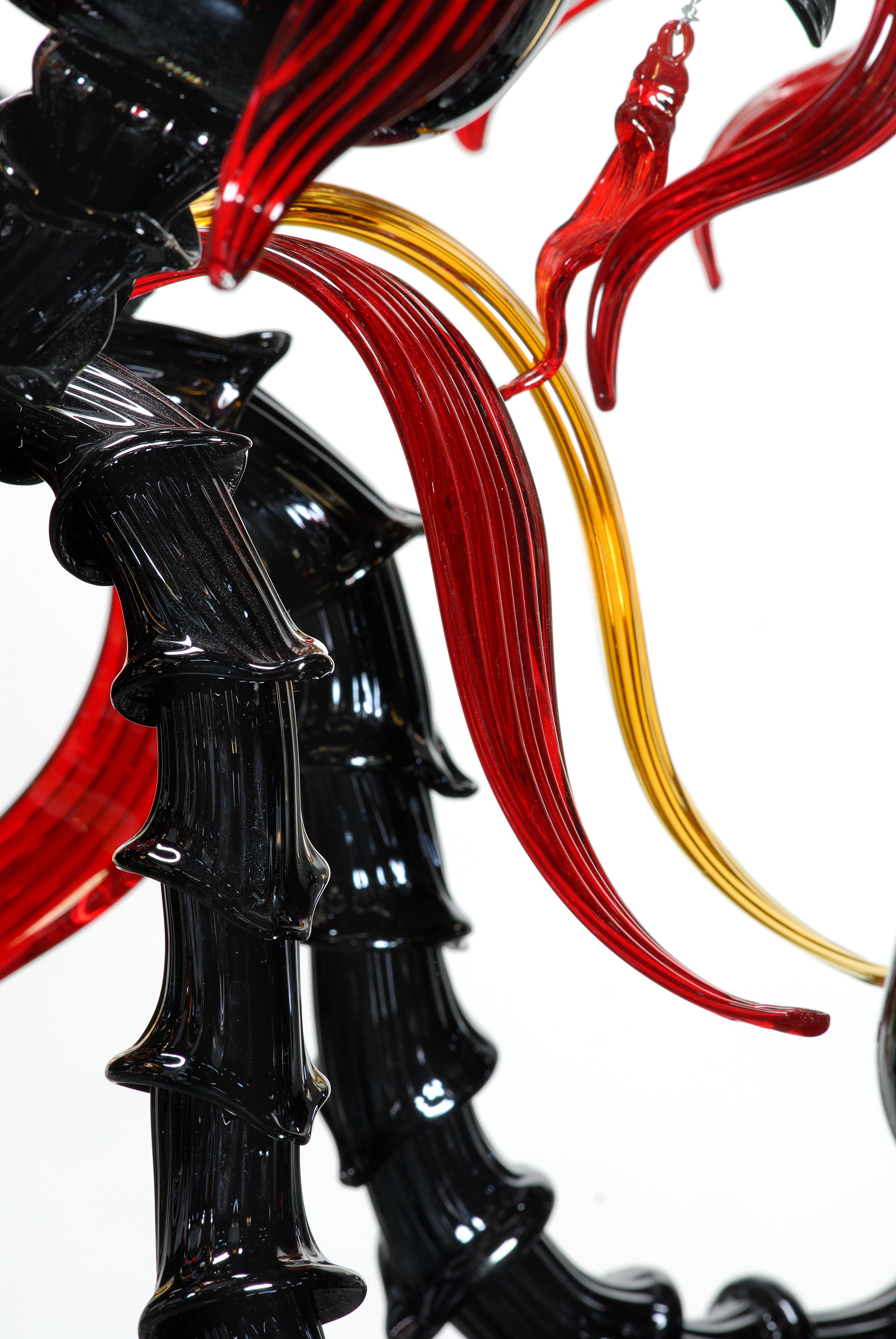 Blown Glass Artistic Handmade Ca' Rezzonico Murano Glass Chandelier For Sale