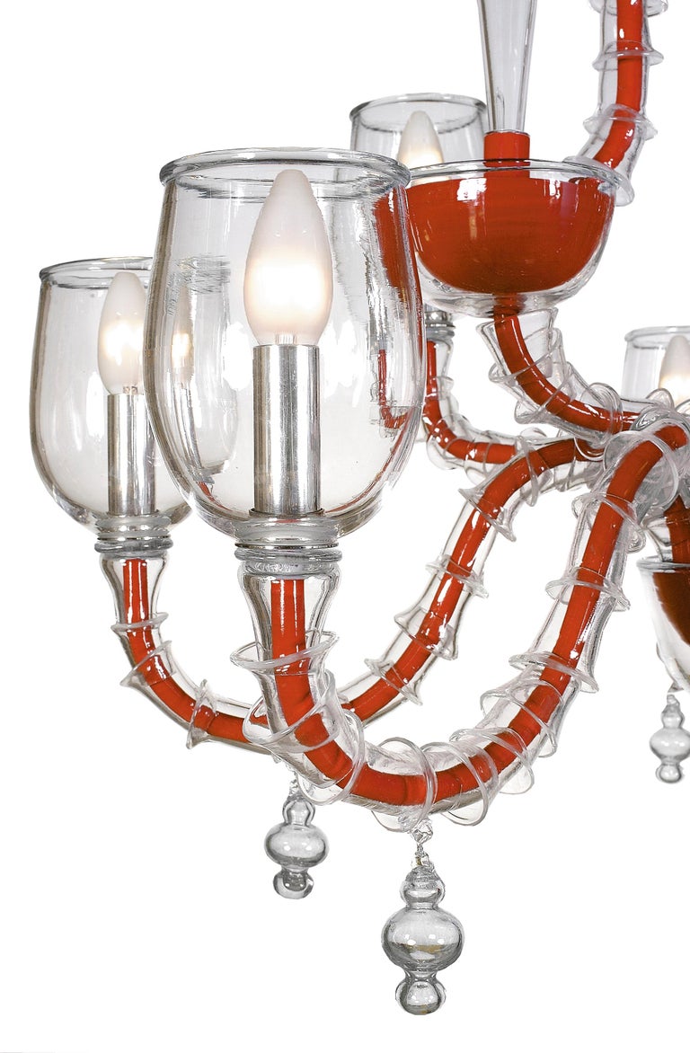 Italian Artistic Handmade Design Ca' Rezzonico Murano Glass Chandelier For Sale