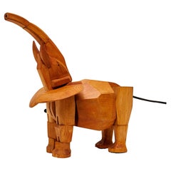 Artistry in Wood: 'Areaware' Solid Wood Elephant Sculpture by David Weeks Studio