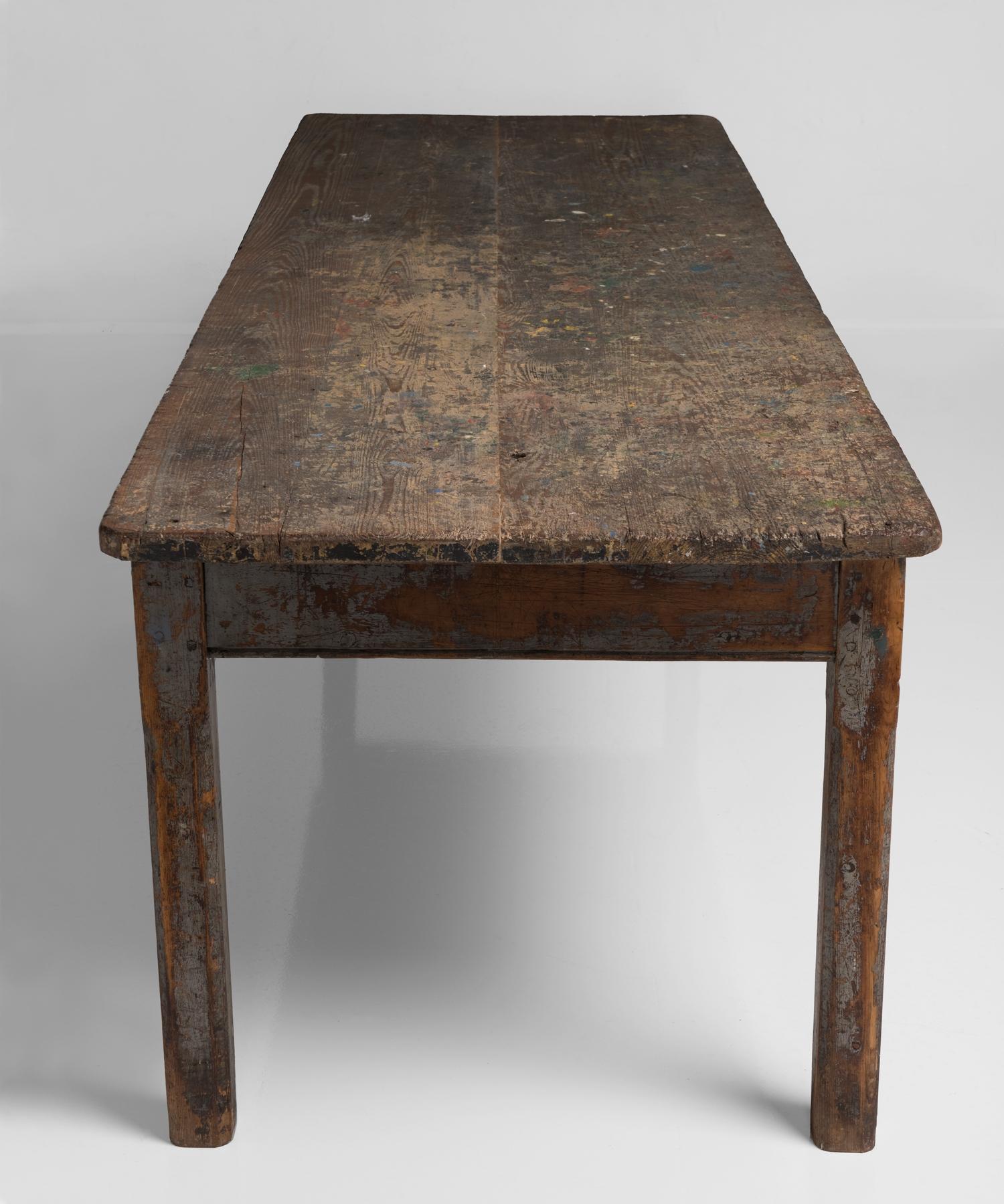 Artist's Dining Table, England, circa 1900 In Good Condition In Culver City, CA