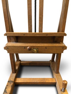 Artists Easel circa 1890, Superb Quality, Rare Winding Mechanism