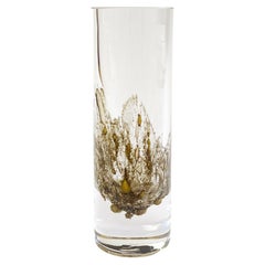 Artists Gray & Gold Drop Bubble Glass Vase by Peill and Putzler, 1980s, Germany