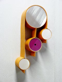 Kunsthandwerklicher dreifacher Wandspiegel aus Leder, Frankreich, 2018