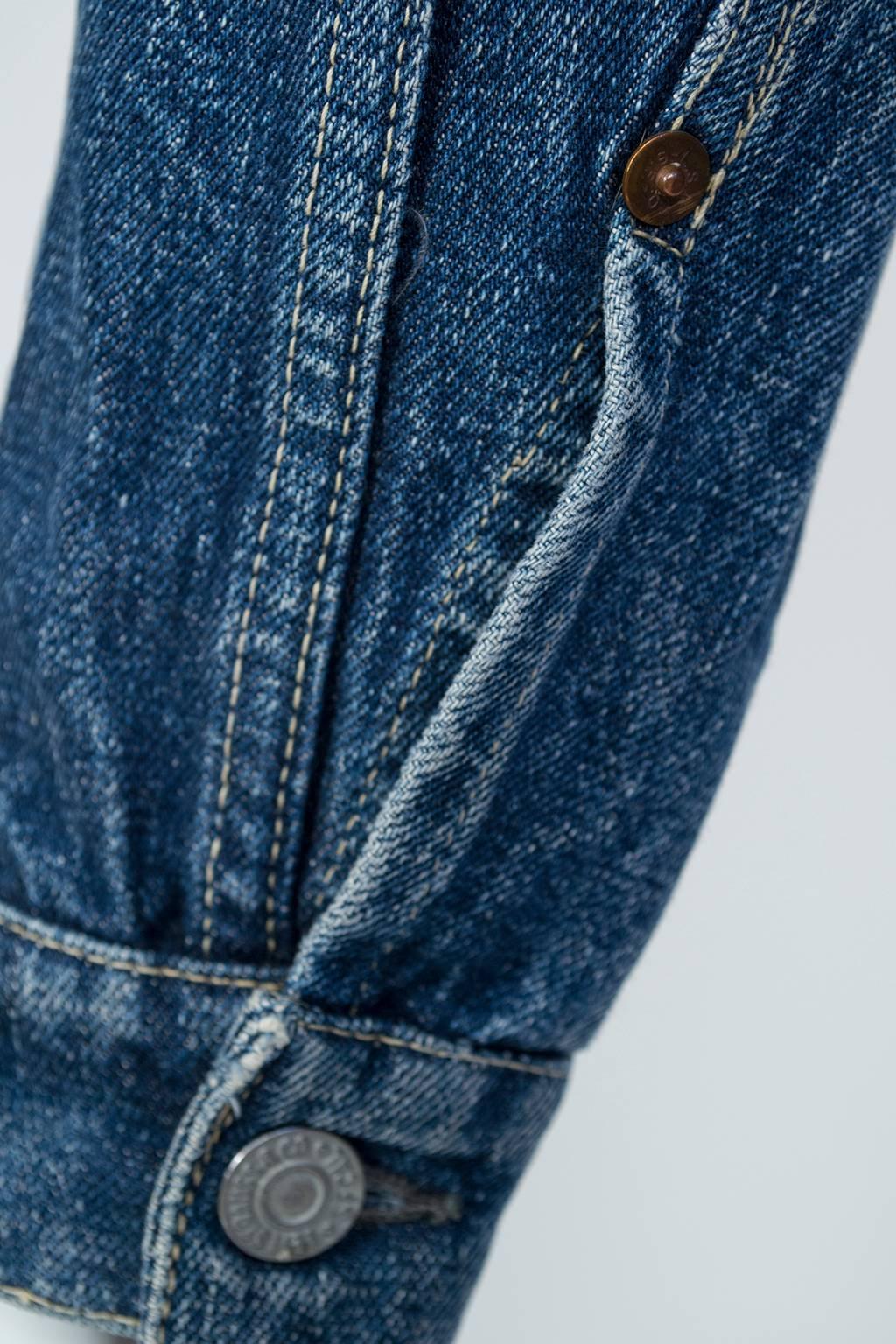 Painted Levi Strauss Big E 506XX Type 1 Denim Jean Jacket - Women S-M, 1936 4