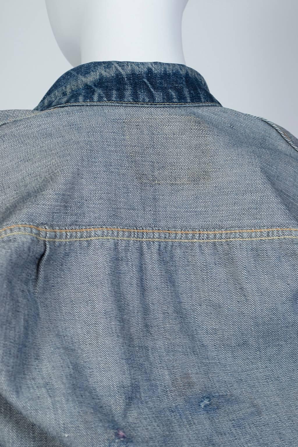 Painted Levi Strauss Big E 506XX Type 1 Denim Jean Jacket - Women S-M, 1936 11