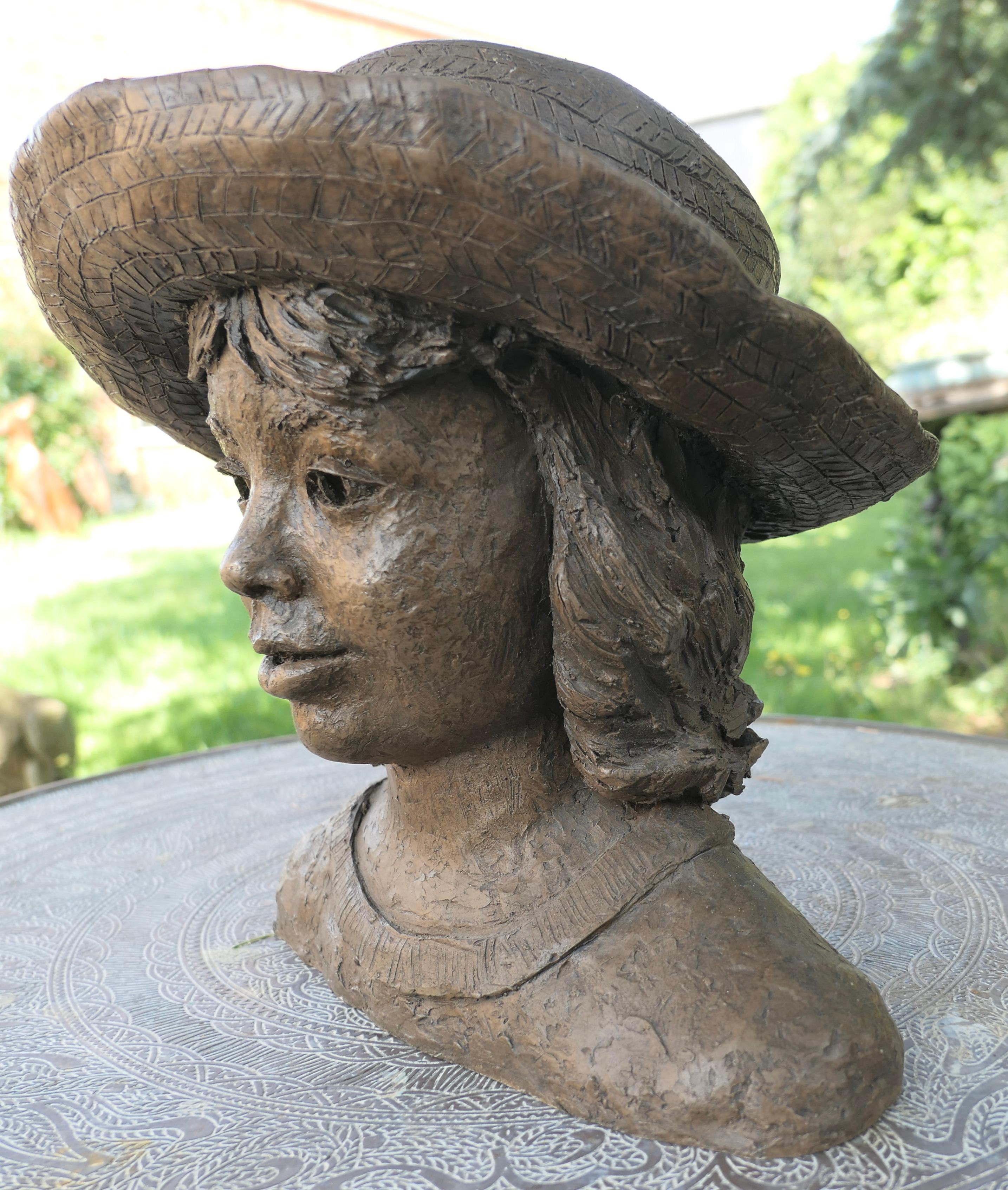 Artist’s Model Bust of a Young Girl in a Panama Hat, not signed   For Sale 1