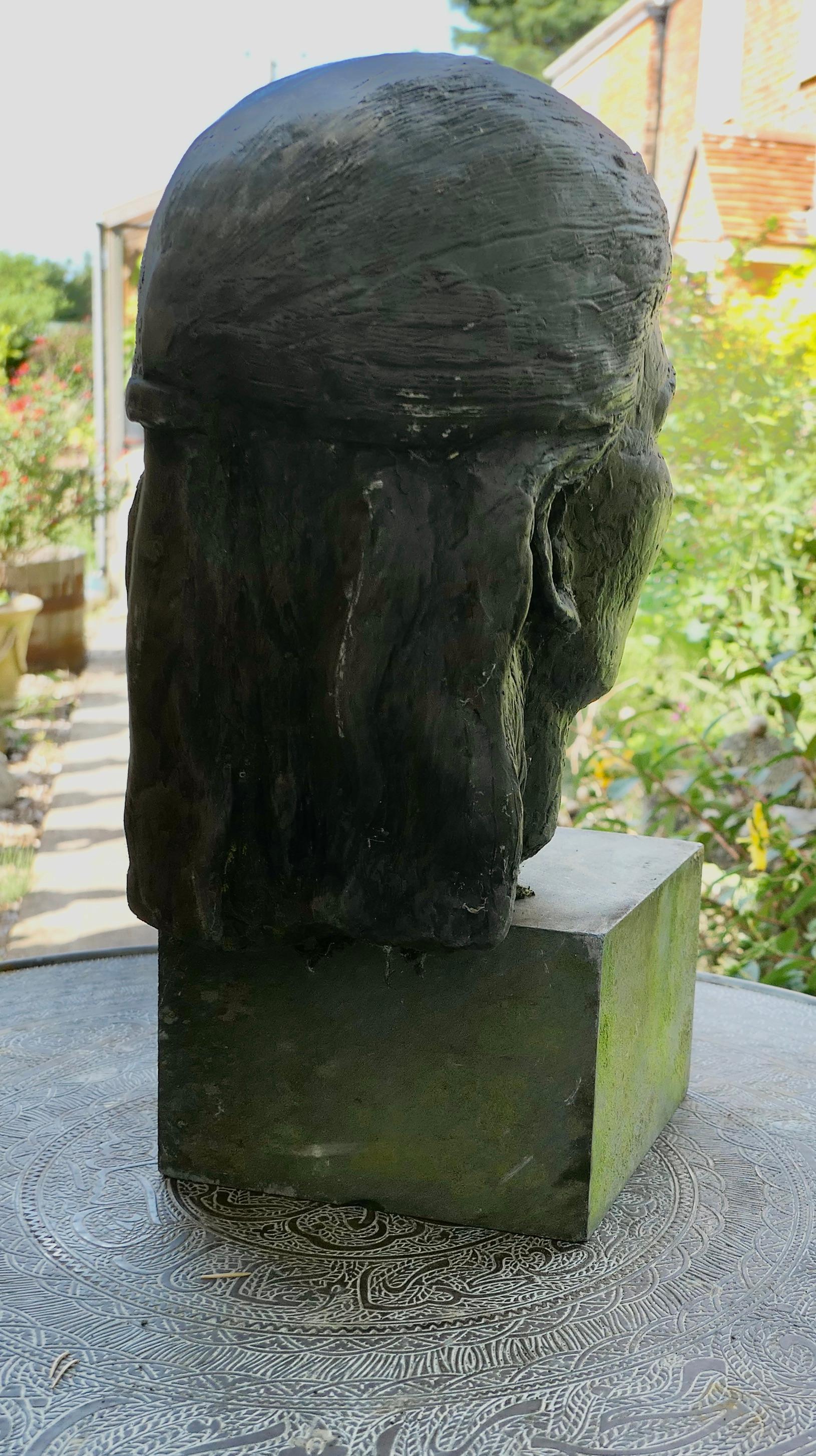 Artist’s Model, Bust of a Young Woman on a Slate Block    In Good Condition For Sale In Chillerton, Isle of Wight