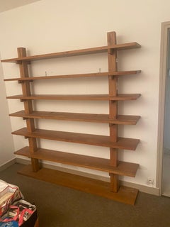 Artist's work: Large oak shelf/bookcase circa 1960, selected wood, key assembly