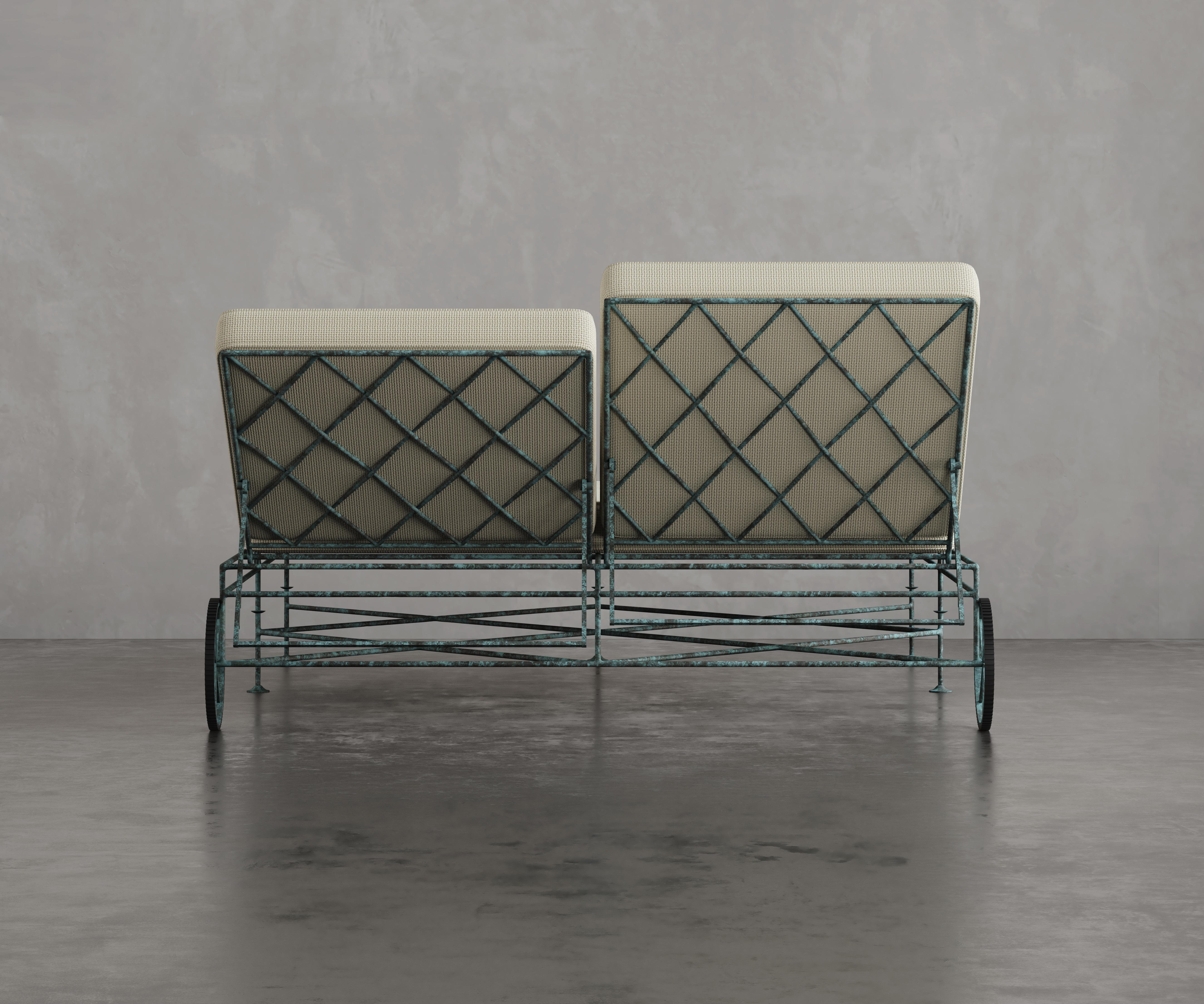 American Artizan Daybed in Verdigris Patina — Limited to 15 sets For Sale