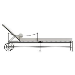 Artizan Chaise Lounge singolo con braccio a fionda