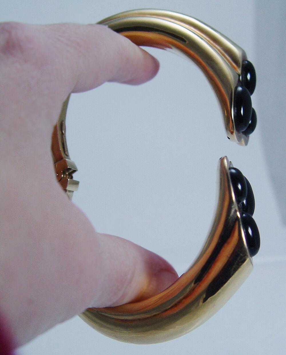 Artlinea Pulsera Ónix Negro Oro 18K Brazalete Italia en venta 6