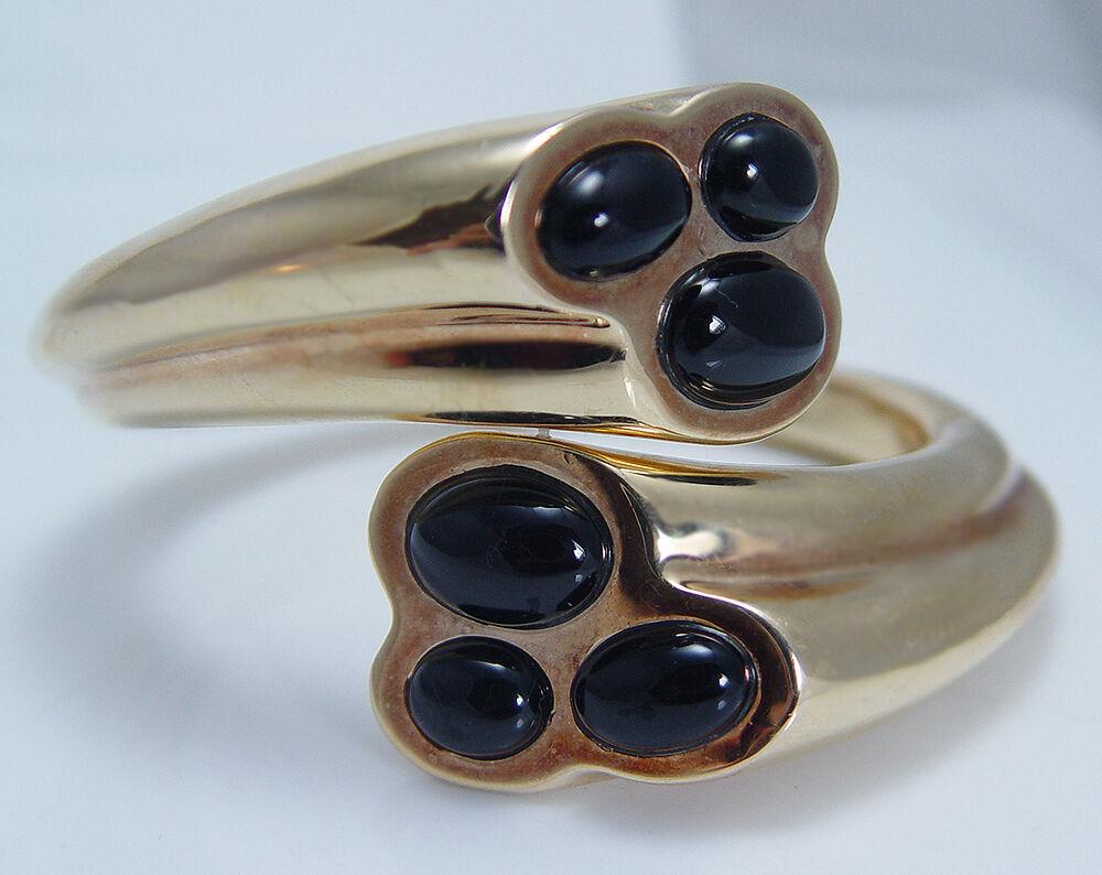Artlinea Pulsera Ónix Negro Oro 18K Brazalete Italia en venta 7