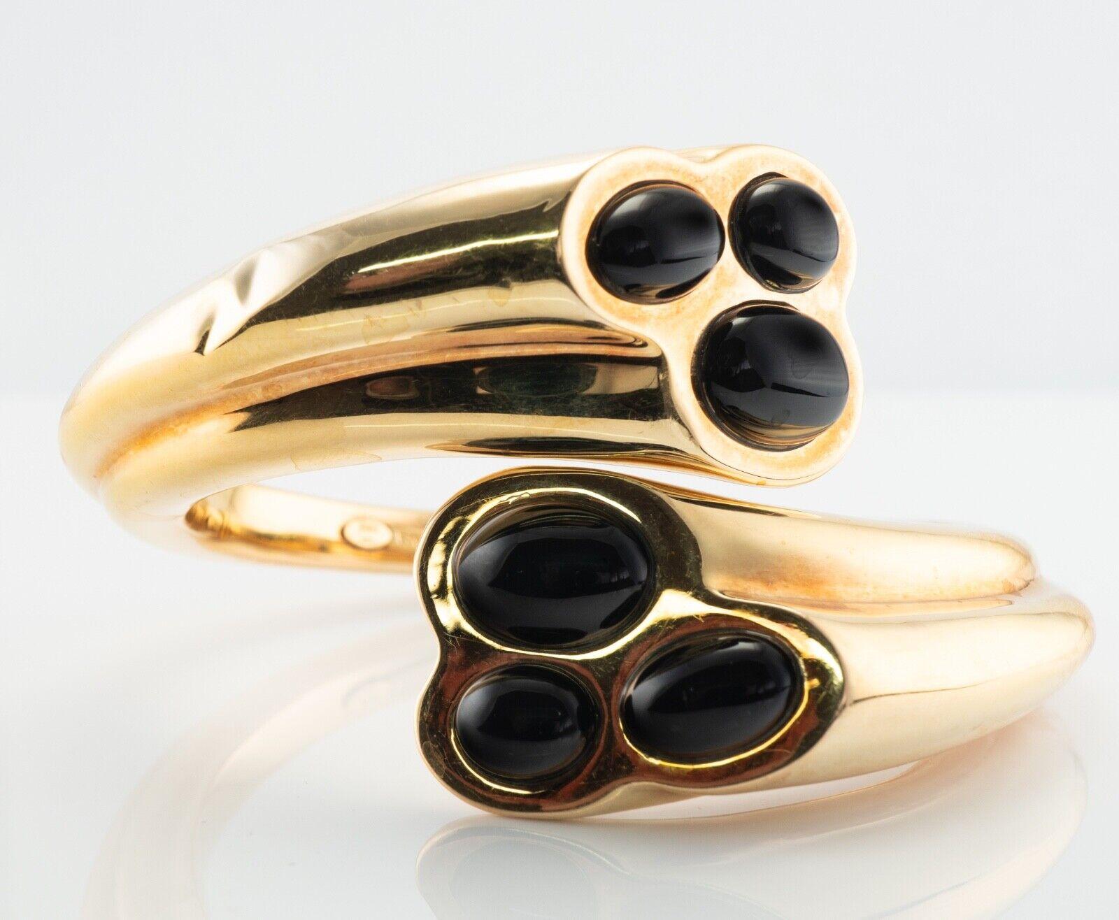 Artlinea Pulsera Ónix Negro Oro 18K Brazalete Italia Cabujón en venta