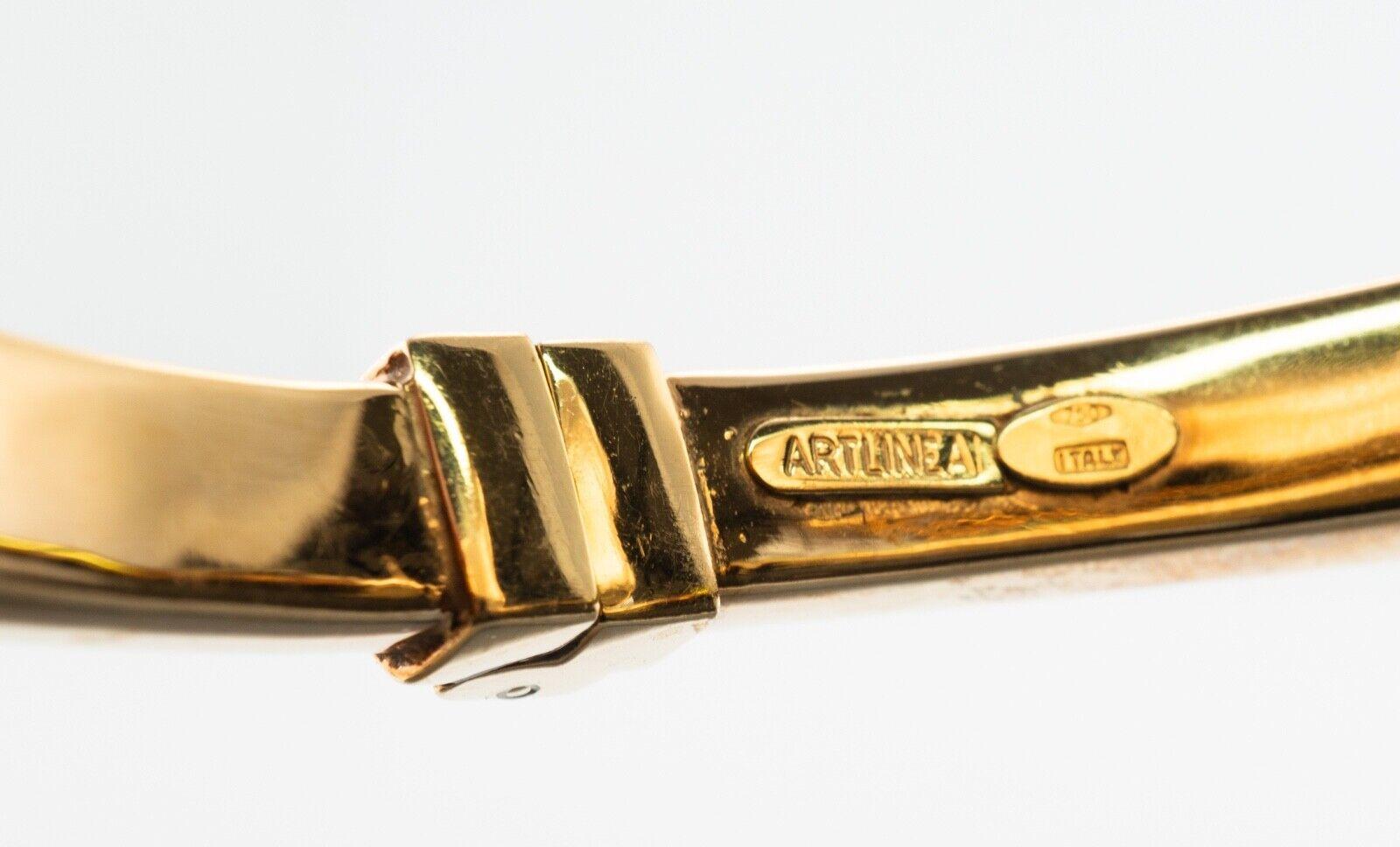 De las mujeres Artlinea Pulsera Ónix Negro Oro 18K Brazalete Italia en venta