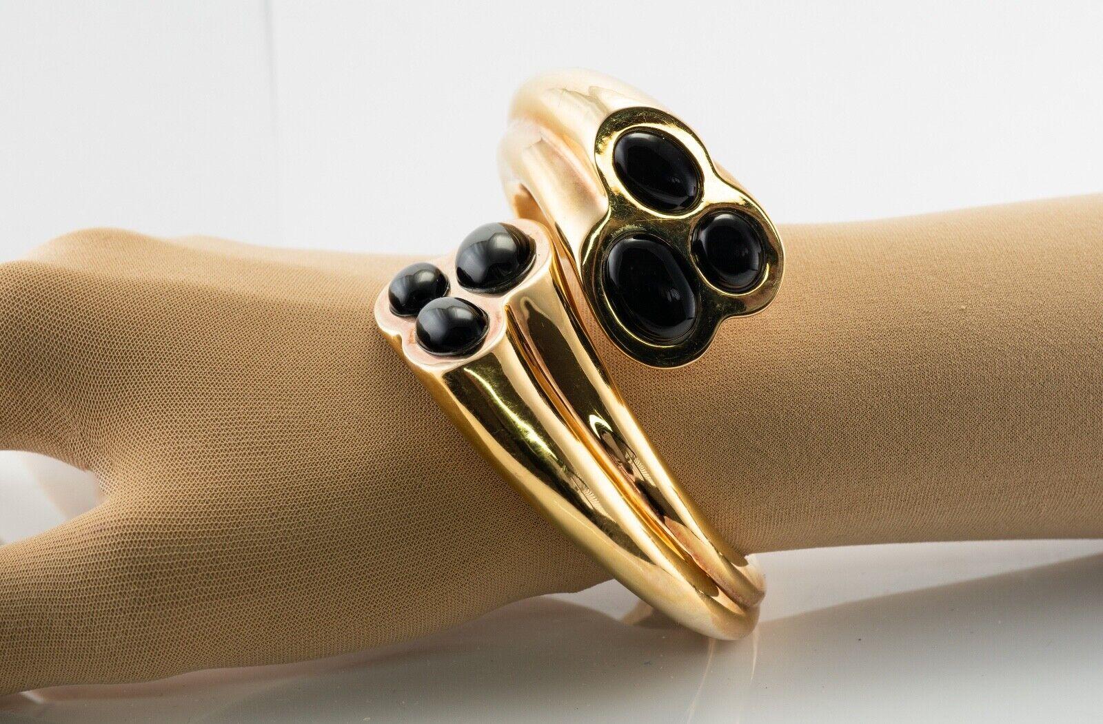 Artlinea Pulsera Ónix Negro Oro 18K Brazalete Italia en venta 3