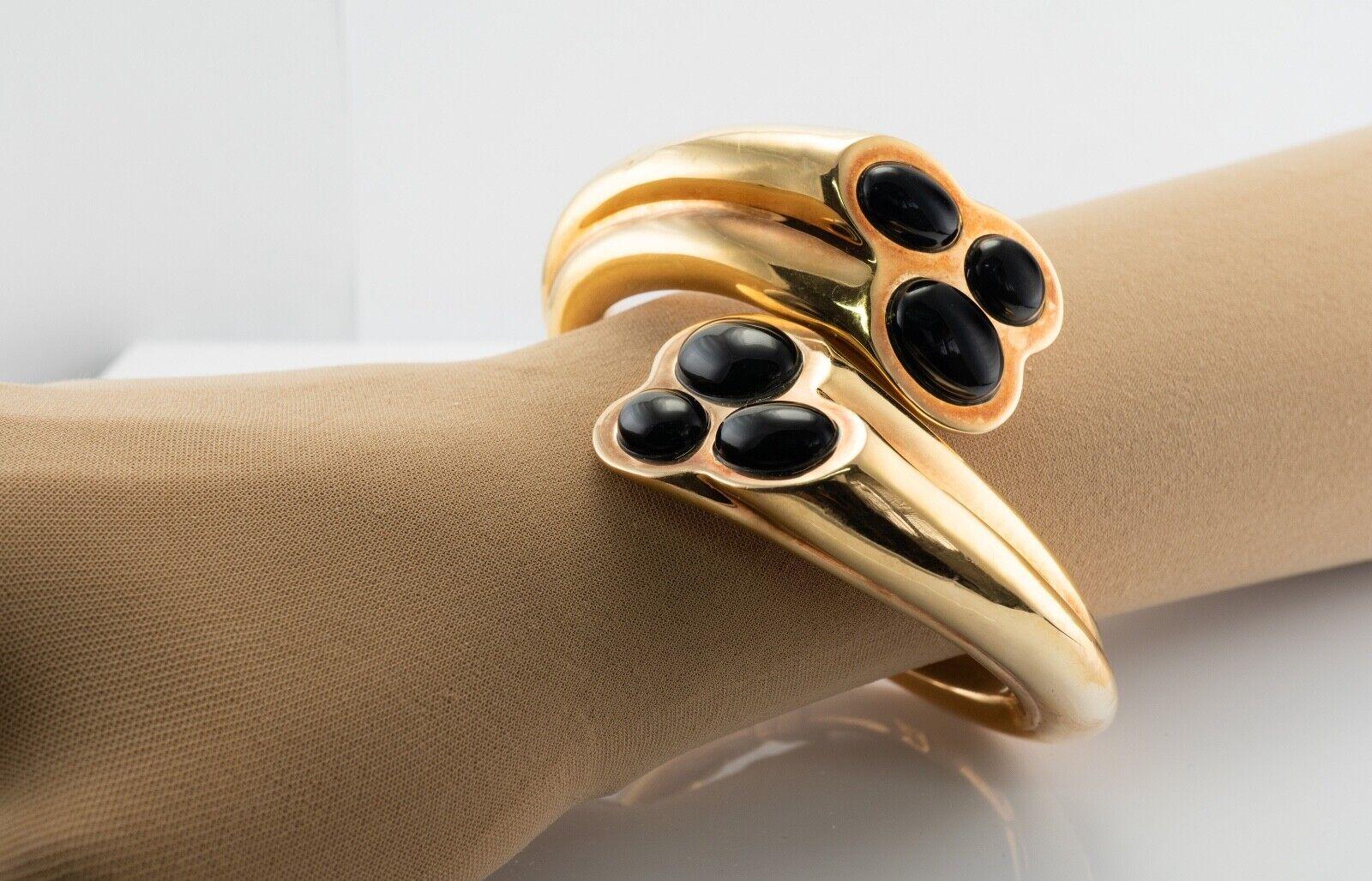 Artlinea Pulsera Ónix Negro Oro 18K Brazalete Italia en venta 4