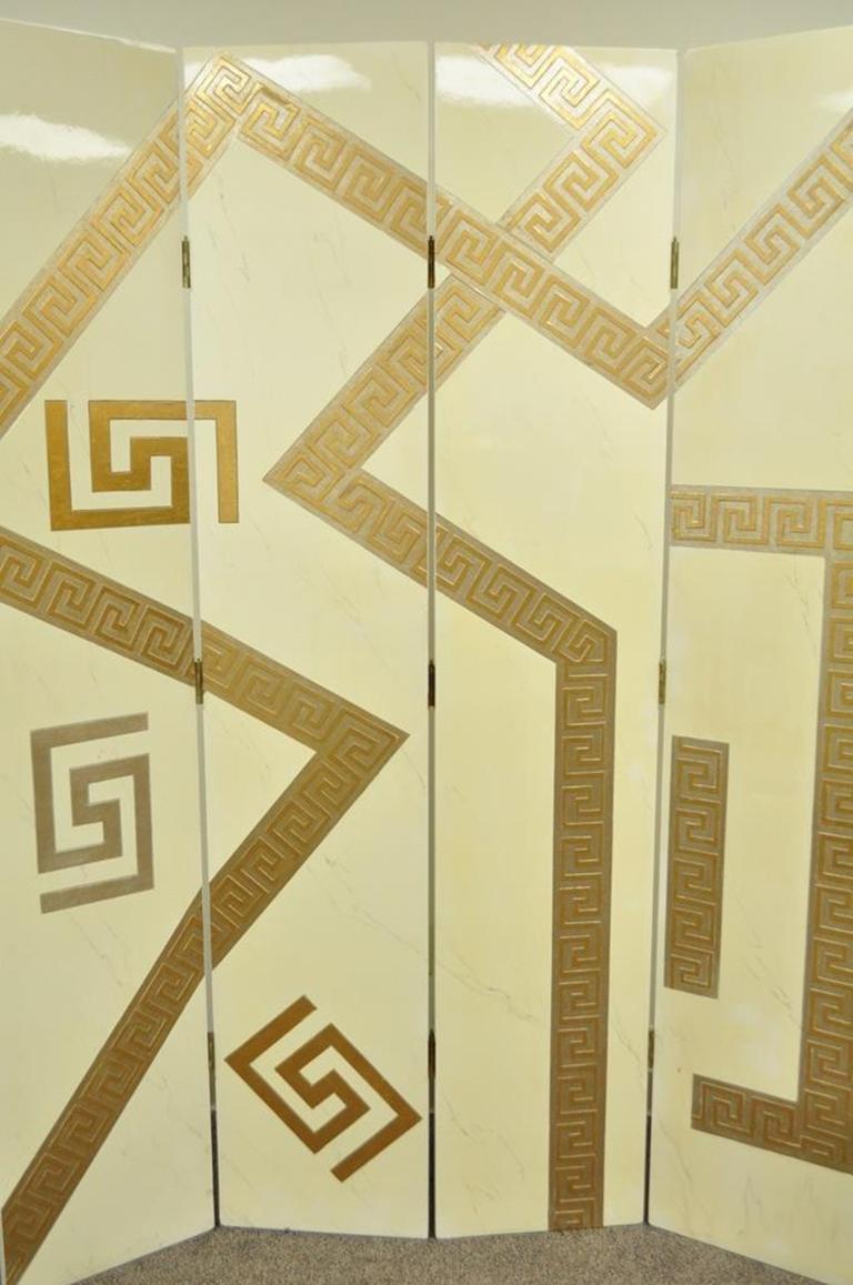Artmax Decorator Chiave Greca Stile Hollywood Regency Divisorio per ambienti a 4 pannelli con paravento in vendita 1