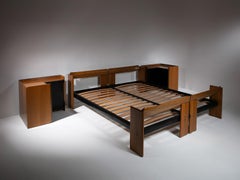 "Artona" Double Bed and Night Stands by Afra and Tobia Scarpa for Maxalto, 1970s