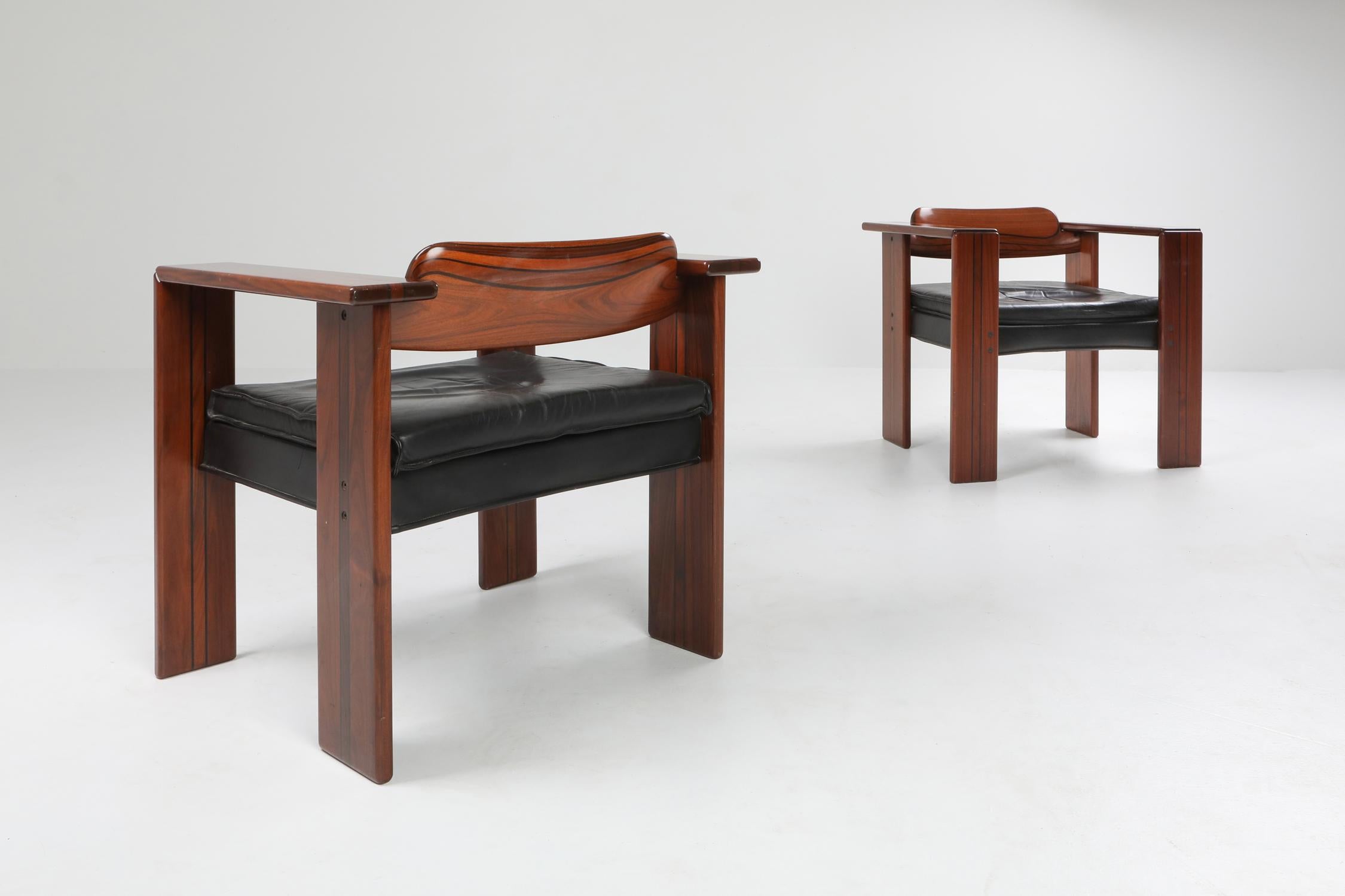 European Artona Series Pair of Armchairs by Afra & Tobia Scarpa for Maxalto