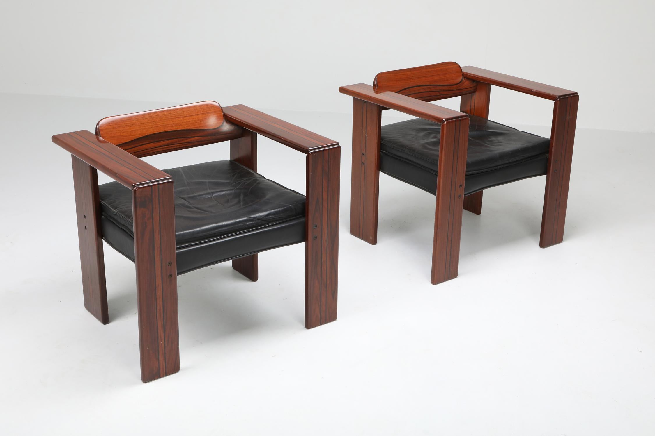 Leather Artona Series Pair of Armchairs by Afra & Tobia Scarpa for Maxalto