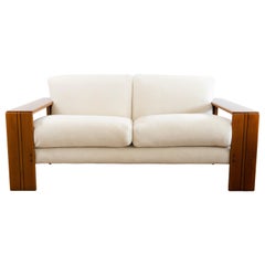 "Artona" Walnut and Alpaca Loveseat by Afra & Tobia Scarpa for Maxalto, 1975