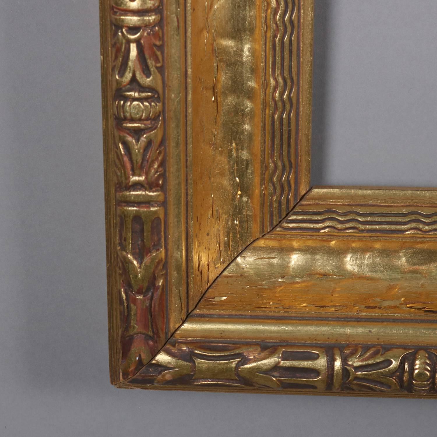 Arts & Crafts Carved Gold Modeled Giltwood Frame, 20th Century 1