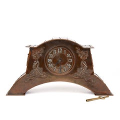 Arts & Crafts Copper Mantel Clock, circa 1900