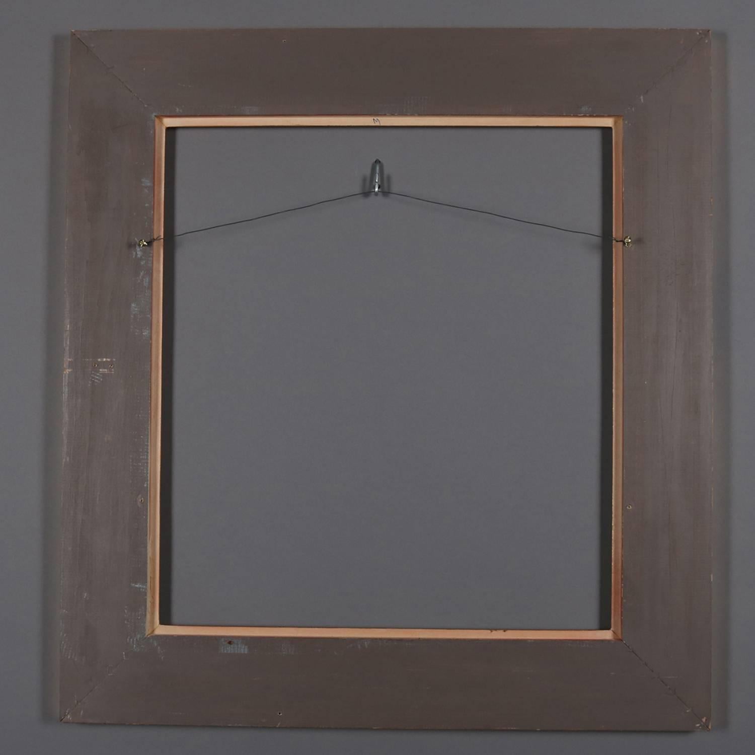 Arts & Crafts Newcomb Macklin School Cadre pour œuvre d'art en bois doré avec bordure simple et géométrique ; pour tableau:: peinture ou miroir:: 20e siècle. 

Mesures : cadre 27