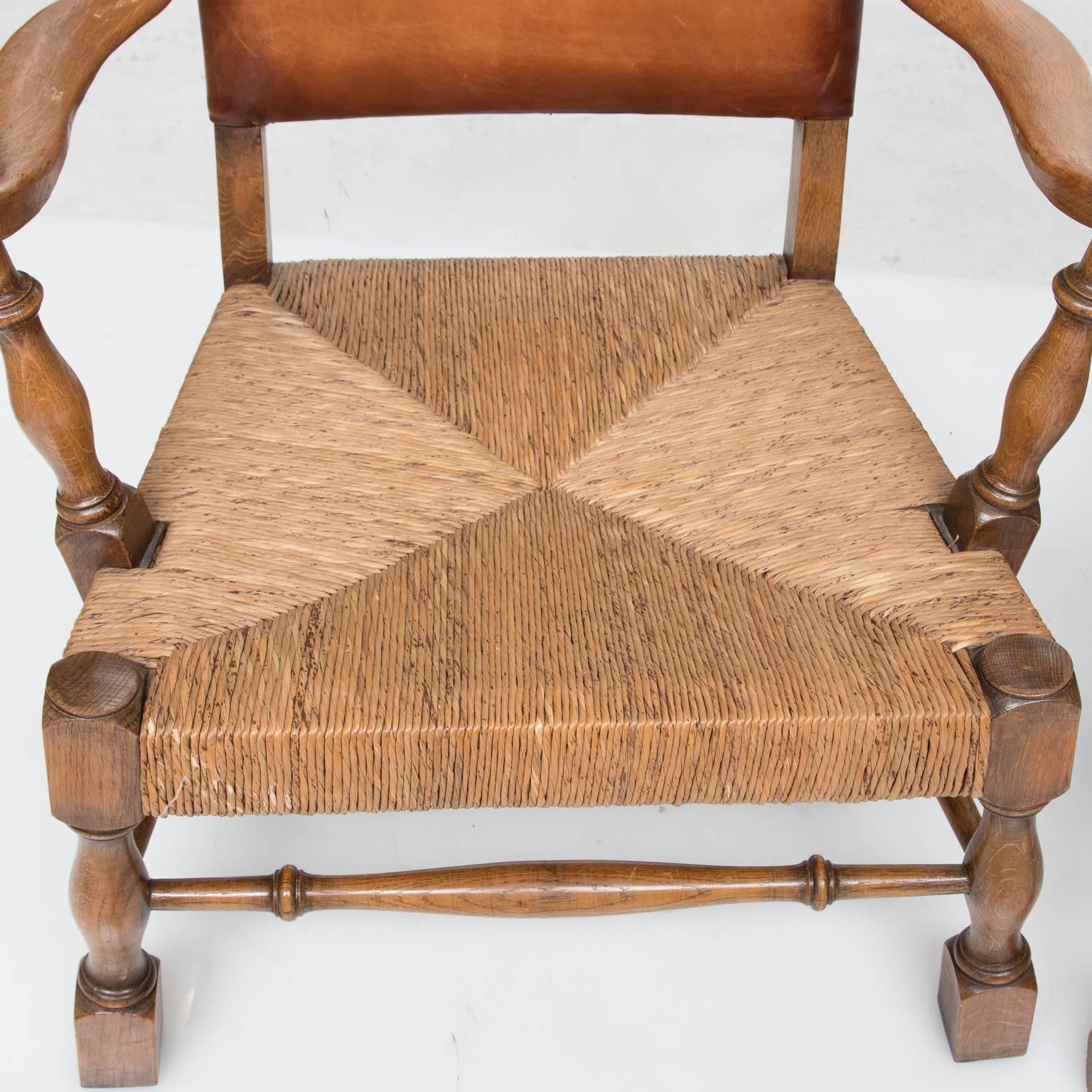 Leather Arts & Crafts Settee with Chairs