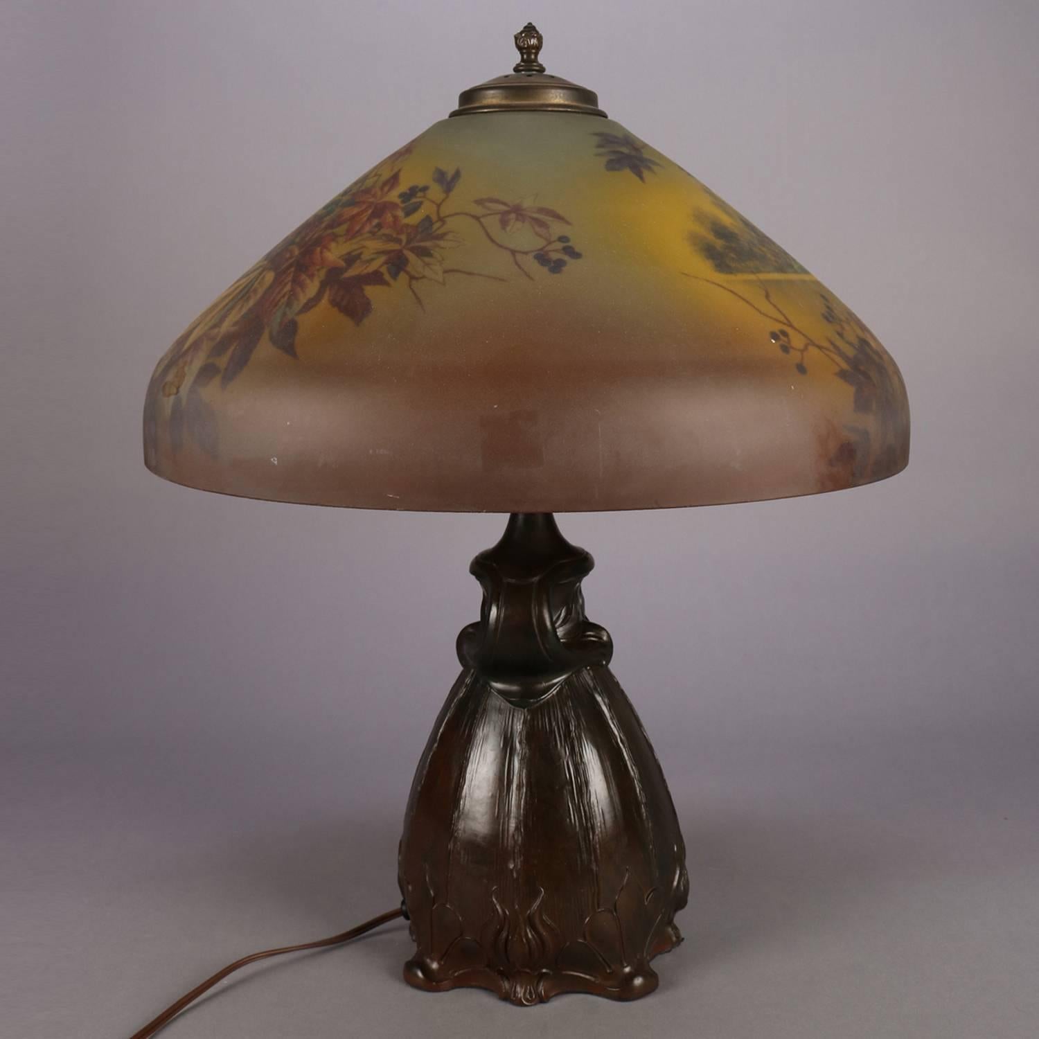 handel lamps reverse painted