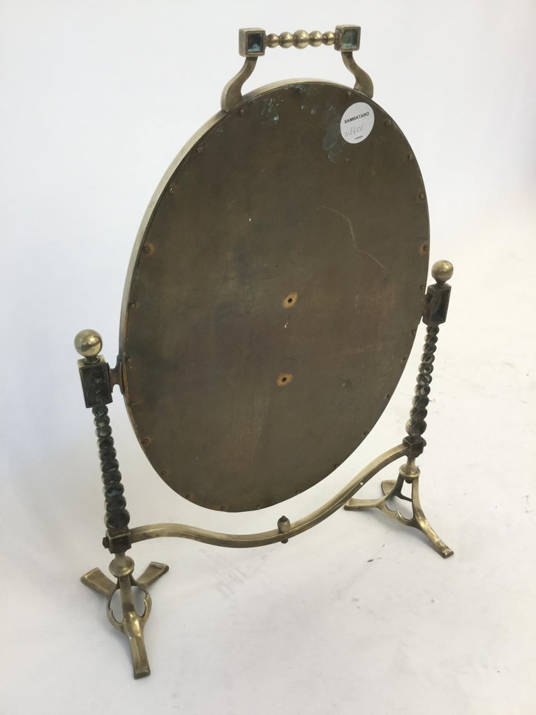 Arts and Craft Brass Vanity Tabletop Mirror at 1stDibs