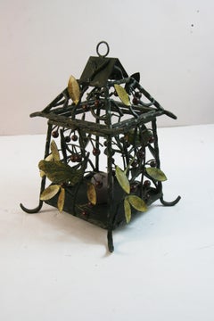 Arts and Craft  Lantern with Birds, Leaves and Berries