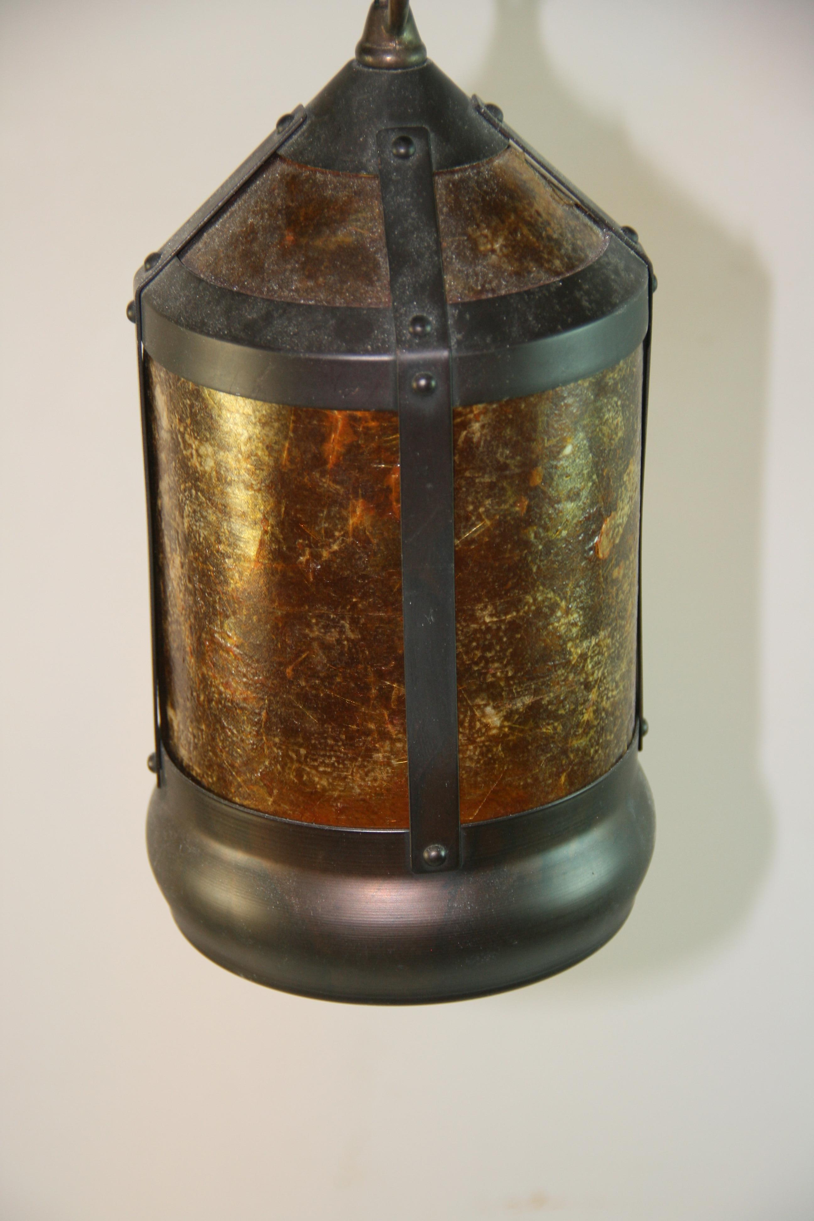 Arts and Crafts Arts and Craft Mica Lantern For Sale