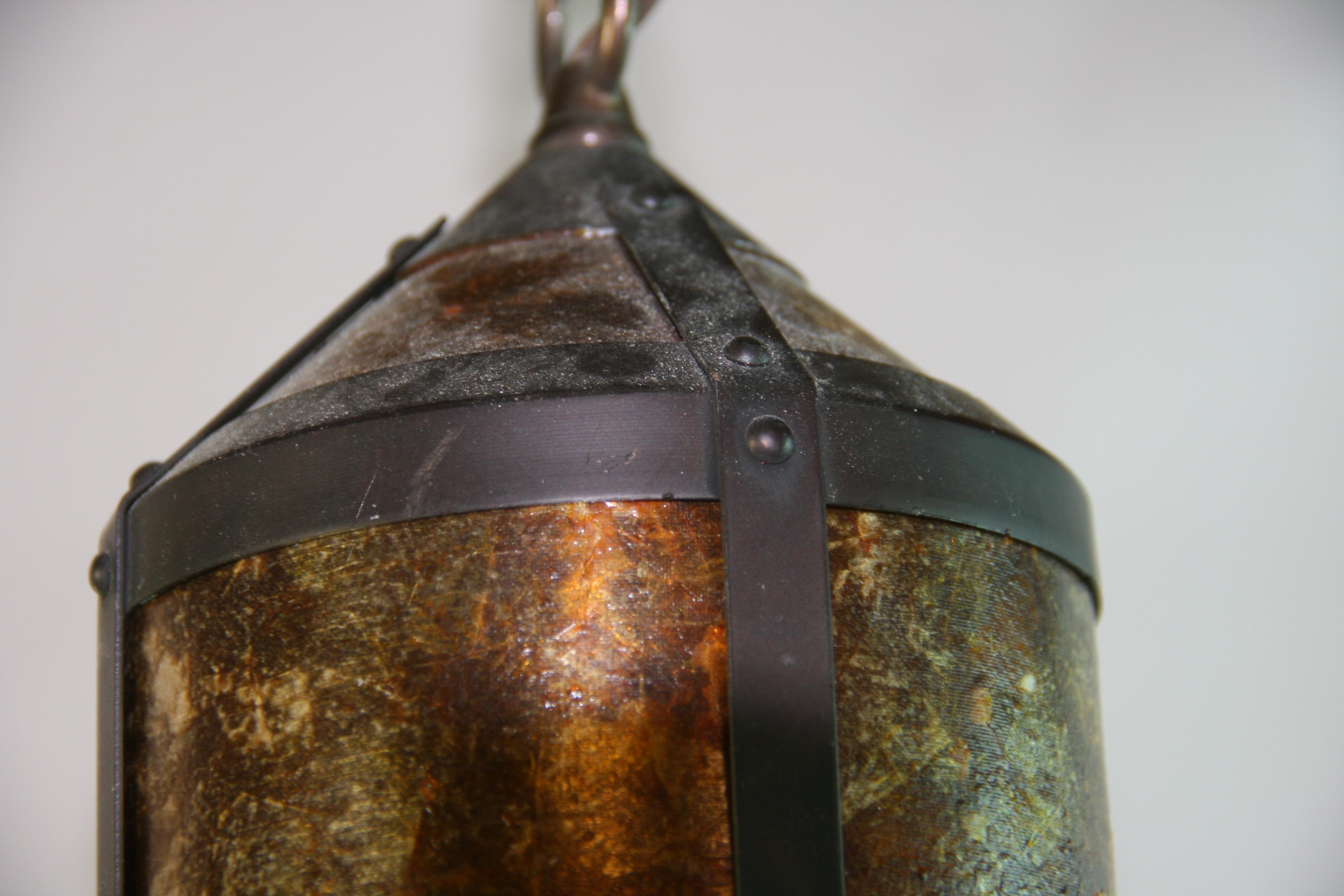 Metal Arts and Craft Mica Lantern For Sale