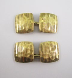 Kunst & Kunsthandwerk 14 Karat Gelbgold Hammerschlag Carrington Manschettenknöpfe