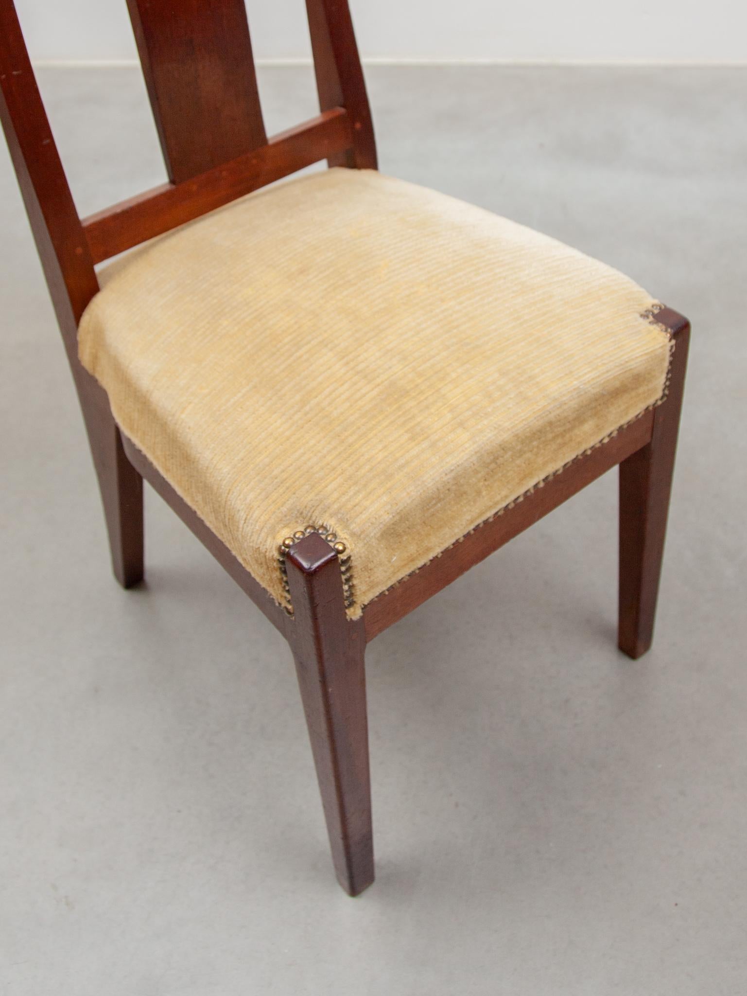 Arts and Crafts Amsterdamse School Set of Six Chairs by Jac. Van den Bosch, 1909 For Sale 6