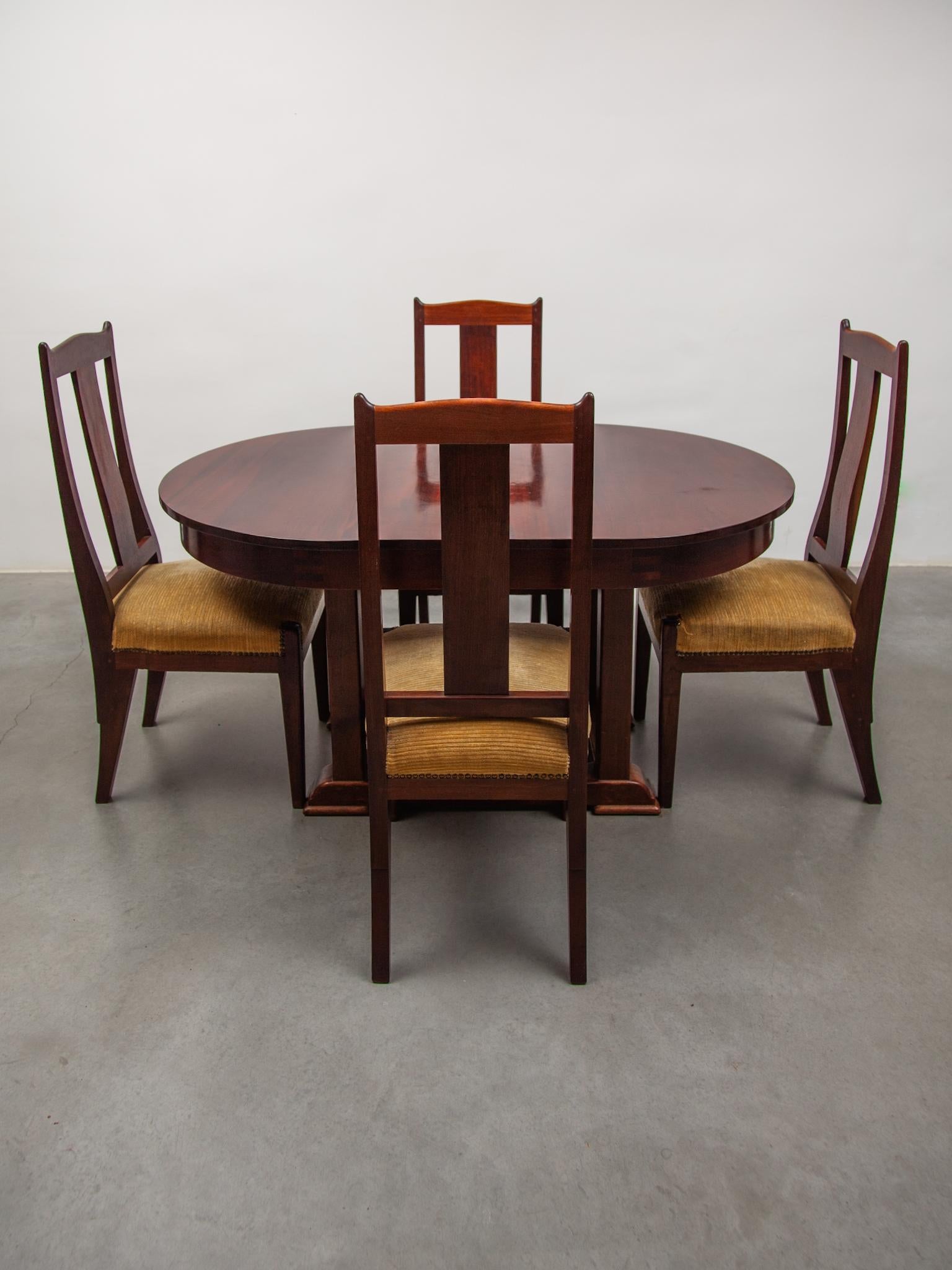 Art Deco Arts and Crafts Amsterdamse School Set of Six Chairs by Jac. Van den Bosch, 1909 For Sale