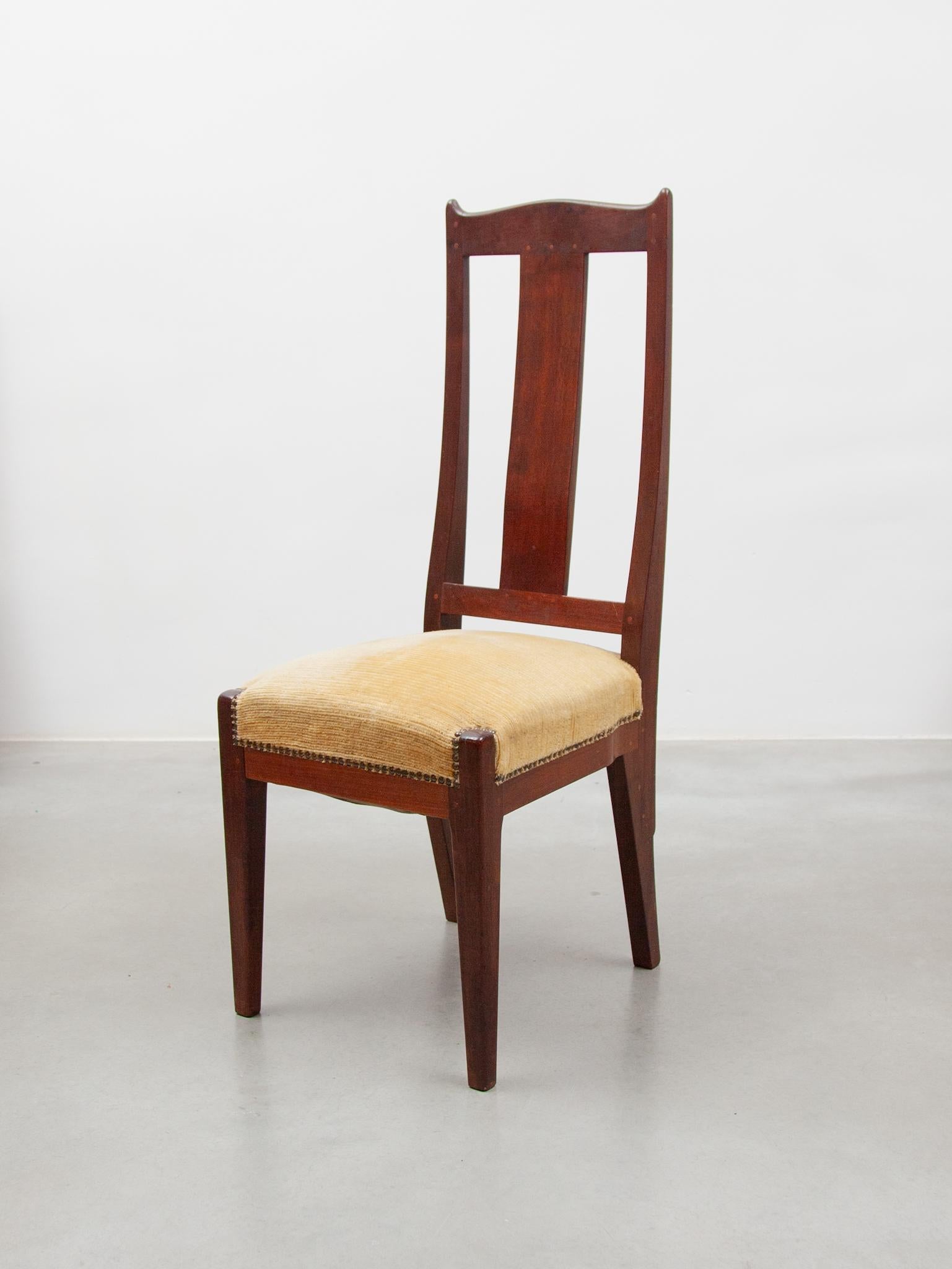 Arts and Crafts Amsterdamse School Set of Six Chairs by Jac. Van den Bosch, 1909 In Good Condition For Sale In Antwerp, BE