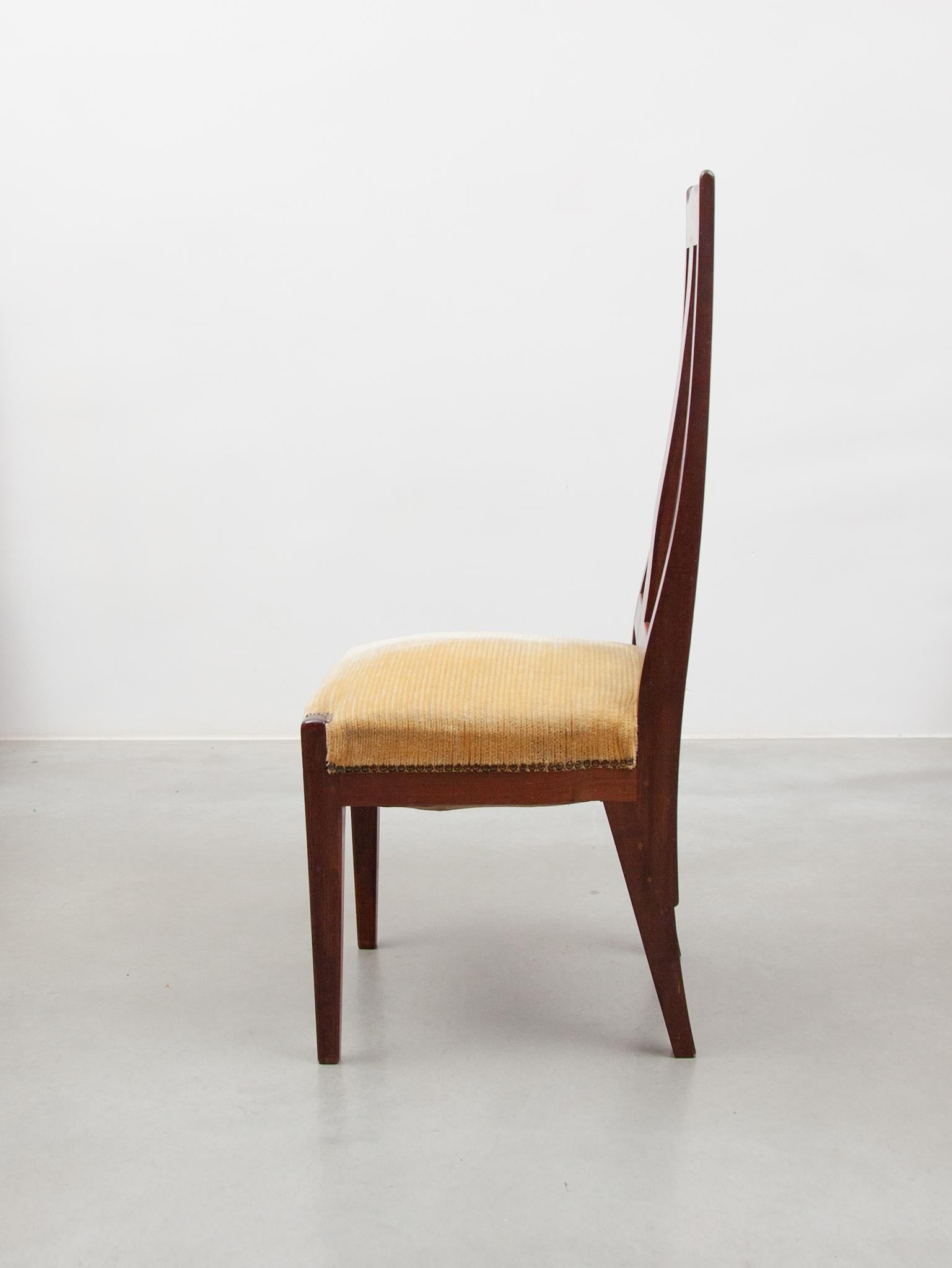 Early 20th Century Arts and Crafts Amsterdamse School Set of Six Chairs by Jac. Van den Bosch, 1909 For Sale