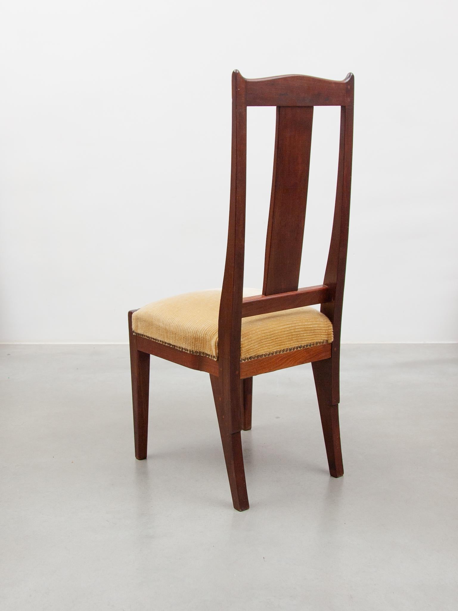Upholstery Arts and Crafts Amsterdamse School Set of Six Chairs by Jac. Van den Bosch, 1909 For Sale